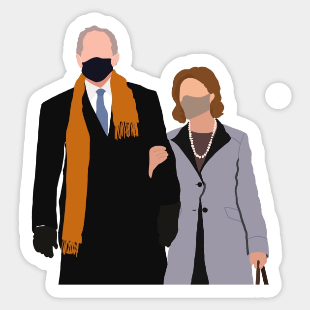 George + Laura Bush Sticker by GrellenDraws